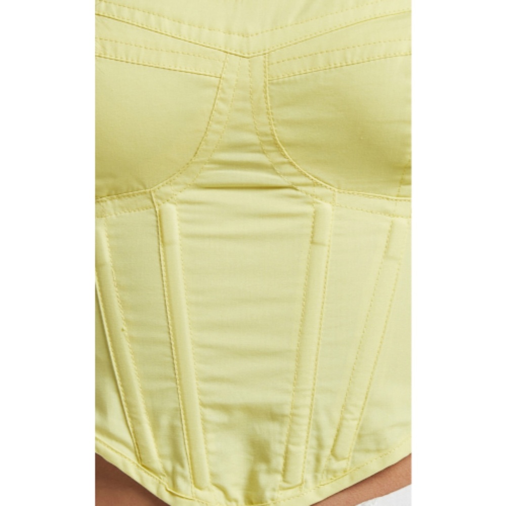 Showpo. Braylen Sweetheart Flutter Sleeve Corset Top in Sun Yellow - Picture 8 of 11